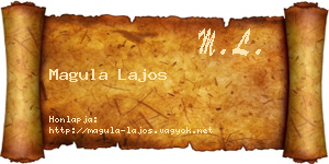 Magula Lajos névjegykártya